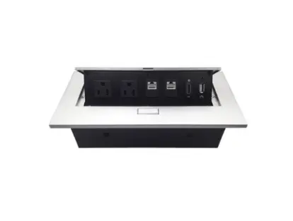 [CABRBT2730] Caja de Mesa, RJ45 Cat 6, HDMI, USB V2.0, Nema 5-15R, Plata, BROBOTIX 171224